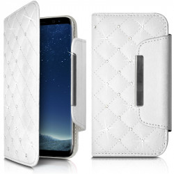 Etui Universel XL Style Diamant blanc pour Wiko View 2 Go