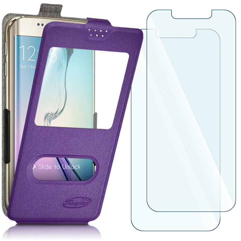 Etui S-View à clapet Universel M Couleur Violet pour smartphone 