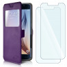 Pack 2 Verres Flexible + Etui S-View Universel M Violet pour UMIDIGI One