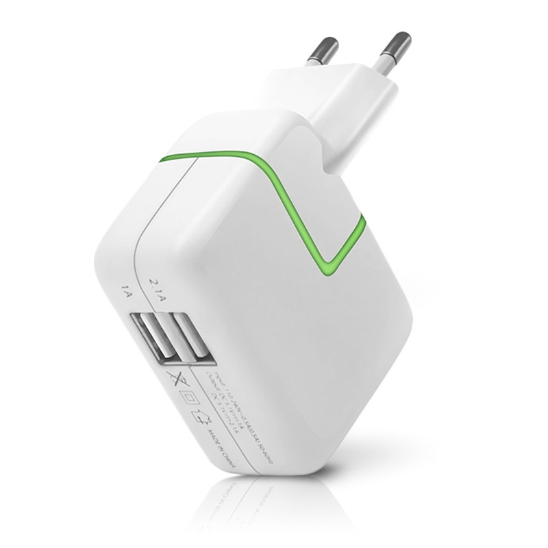 Chargeur Secteur 2 Ports USB Tablette Smartphone Apple, Samsung, Asus, Acer, Logicom, Wiko, LG, Kazam, Yezz