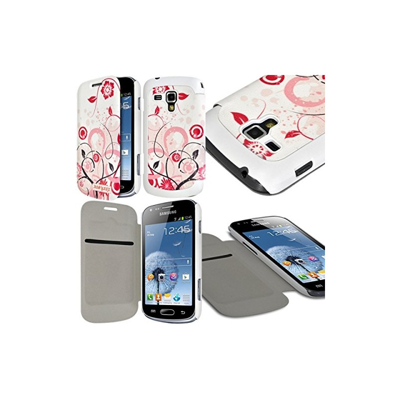 Coque Housse Etui à rabat latéral et porte-carte pour Samsung Galaxy Trend avec motif HF30 + Film de Protection