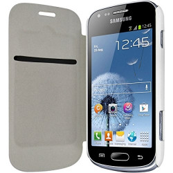 Coque Housse Etui à rabat latéral et porte-carte pour Samsung Galaxy Trend avec motif KJ22 + Film de Protection