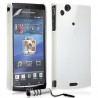 Housse Étui Coque Rigide Brillante Pour Sony Ericsson Xperia Arc / Arc S Couleur Blanc + Stylet