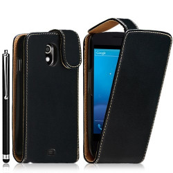 Housse coque étui pour Samsung Galaxy Nexus couleur noir + stylet luxe + film protecteur