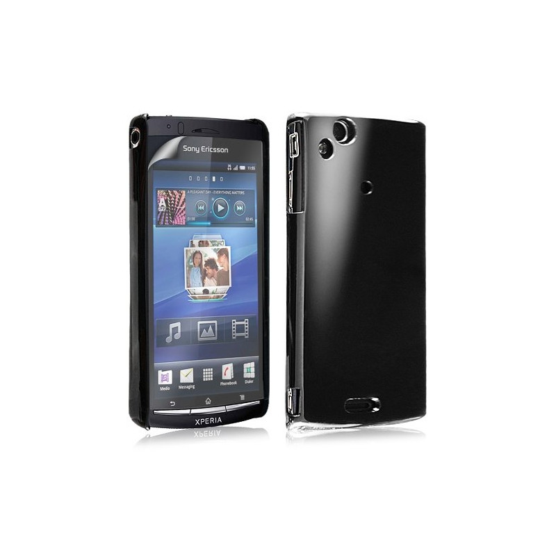 Housse Étui Coque Rigide Brillante Pour Sony Ericsson Xperia Arc / Arc S Couleur Noir