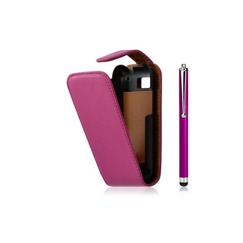 housse coque étui pour Motorola Defy couleur rose fuschia + Stylet luxe + Film protecteur