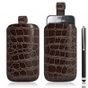 Housse coque étui pochette style croco pour Samsung Galaxy S i9000 + Stylet