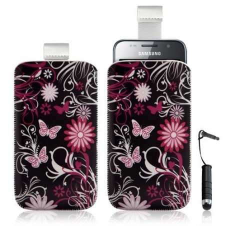 Housse coque étui pochette pour Samsung Galaxy SCL i9003 avec motif + stylet mini