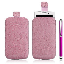 Housse coque étui pochette style croco pour Sony Ericsson Xperia x10 + Stylet