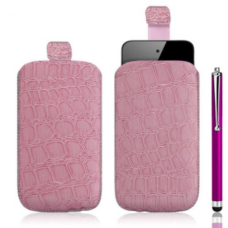 Housse coque étui pochette style croco pour Apple Ipod Touch 4G + Stylet