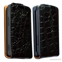 housse étui coque style crocodile noir pour Nokia X3