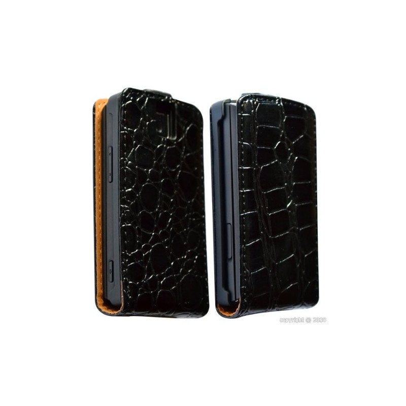 housse étui coque style crocodile noir pour Nokia X3