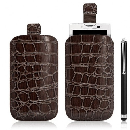 Housse coque étui pochette style croco pour Sony Ericsson Xperia x10 + Stylet