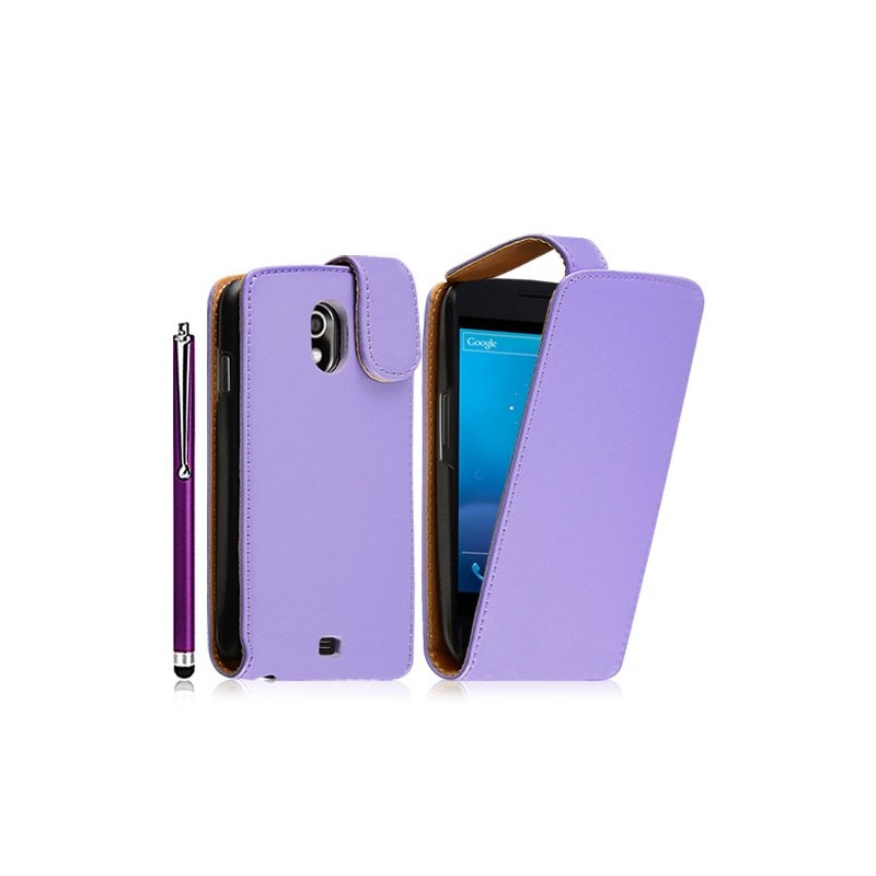 Housse coque étui pour Samsung Galaxy Nexus couleur violet + stylet luxe + film protecteur