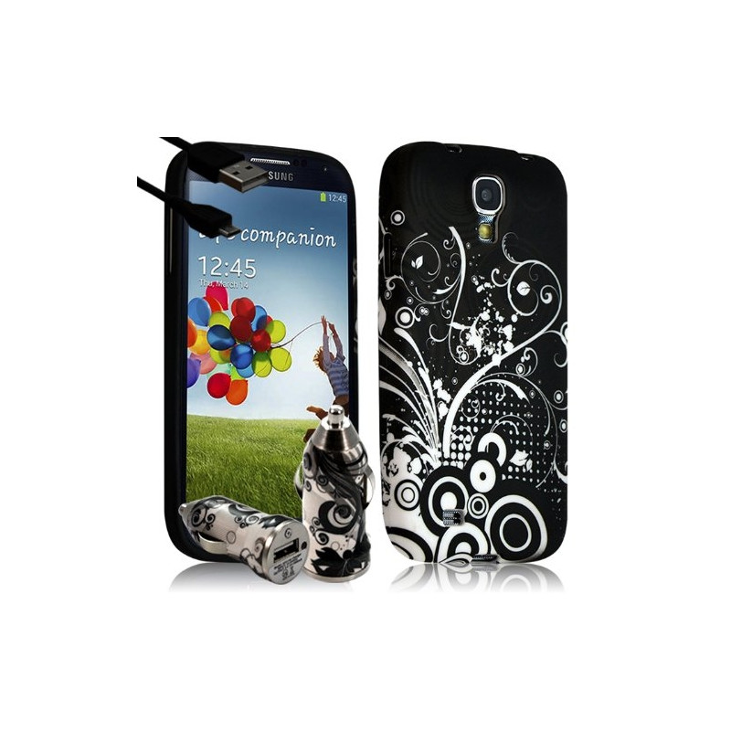 Housse Coque pour Samsung Galaxy S4 avec motif HF18 + Chargeur Auto