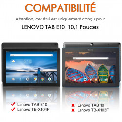 Étui Noir Clavier Azerty Bluetooth pour Lenovo Tab E10 / TB-X104F