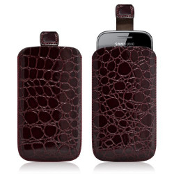 Housse coque étui pochette style croco pour Samsung Galaxy Gio S5660