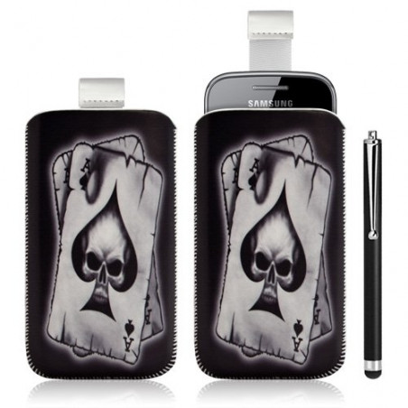 Housse coque étui pochette pour Samsung Galaxy Gio S5660 avec motif + Stylet