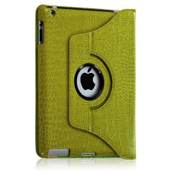 Housse coque étui pour Apple iPad 2 / 3 avec sytème de rotation à 360 degrès style croco