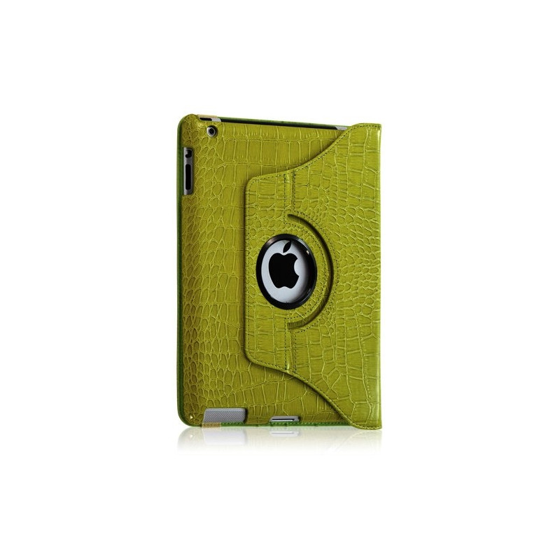 Housse coque étui pour Apple iPad 2 / 3 avec sytème de rotation à 360 degrès style croco