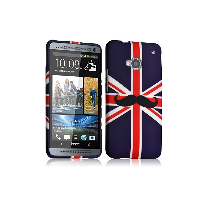 Housse Etui Coque Semi Rigide pour HTC One M7 avec motif KJ22 + Film de Protection