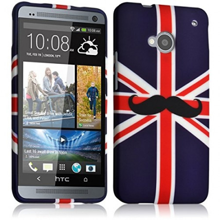 Housse Etui Coque Semi Rigide pour HTC One M7 avec motif KJ22 + Film de Protection