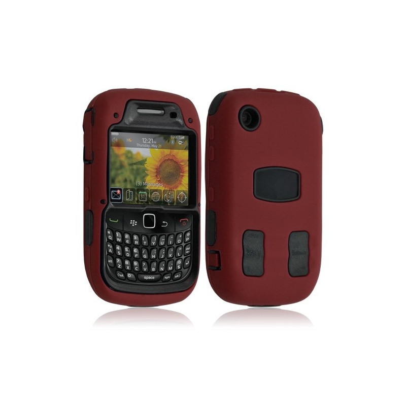 Housse étui coque pour Blackberry Curve 8520 couleur rouge + Film de protection