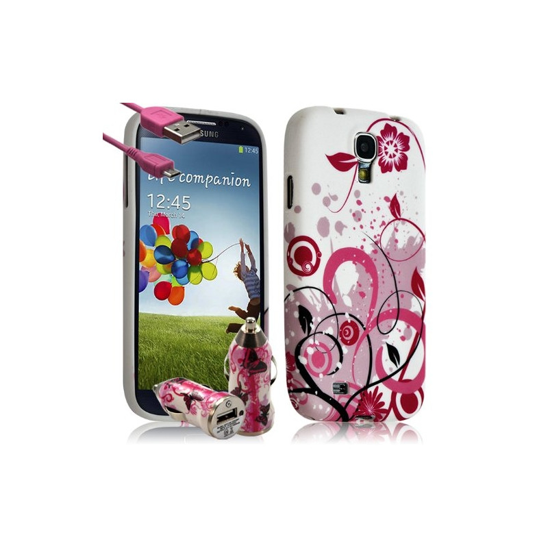 Housse Coque pour Samsung Galaxy S4 avec motif HF30 + Chargeur Auto