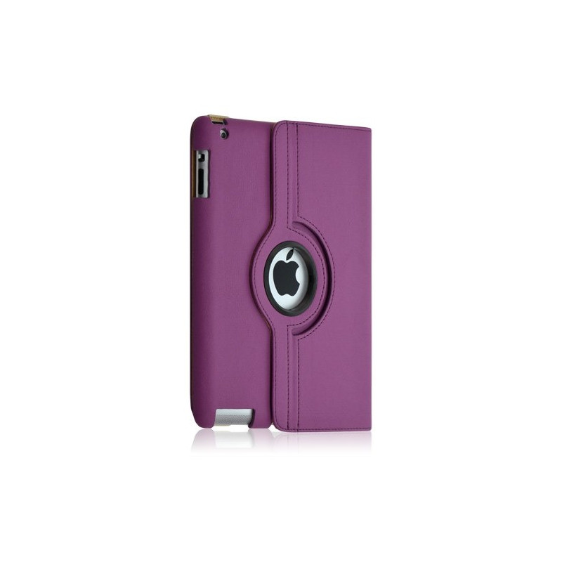 Housse coque etui pour Apple Ipad 2 de luxe avec sytème de rotation à 360 degrès couleur violet + Stylet luxe