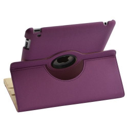 Housse coque etui pour Apple Ipad 2 de luxe avec sytème de rotation à 360 degrès couleur violet + Stylet luxe