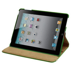 Housse coque etui pour Apple Ipad 2 de luxe avec sytème de rotation à 360 degrès couleur vert