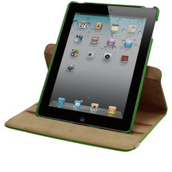 Housse coque etui pour Apple Ipad 2 de luxe avec sytème de rotation à 360 degrès couleur vert