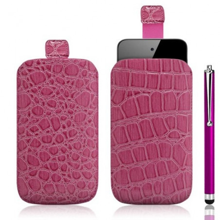 Housse coque étui pochette style croco pour Apple Ipod Touch 4G + Stylet