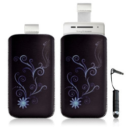 Housse coque étui pochette pour Sony Ericsson Xperia X8 avec motif + Stylet mini