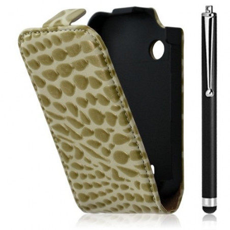 Housse étui coque style crocodile pour Samsung Champ Duos E2652 + stylet luxe