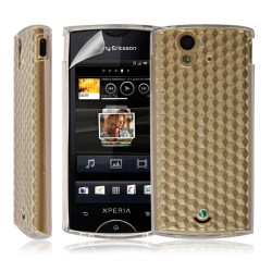 Coque étui housse en Gel pour Sony Ericsson Xperia Ray couleur blanc transparent + film écran