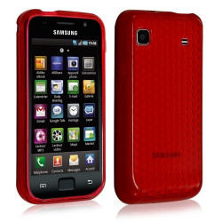 Housse étui coque gel pour Samsung Galaxy SCL i9003 motif couleur rouge transparent