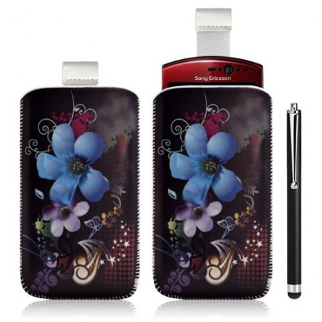 Housse coque étui pochette pour Sony Ericsson Xperia Kyno avec motif + Stylet luxe