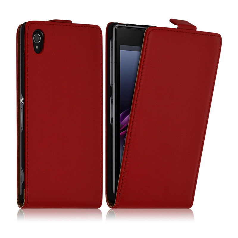 Housse coque Etui pour Sony Xperia Z1 couleur Rouge