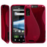 housse étui coque silicone en gel rose fuchsia pour Motorola Atrix + film de protection