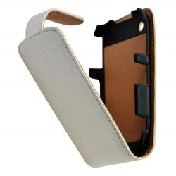 Housse coque étui gaufré pour BlackBerry Curve 8520 couleur blanc nacré