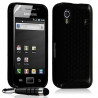 Housse coque gel damier transparent Samsung Galaxy Ace S5830 couleur noir + stylet + film