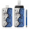 Housse coque étui pochette pour HTC Wildfire S avec motif + Stylet luxe