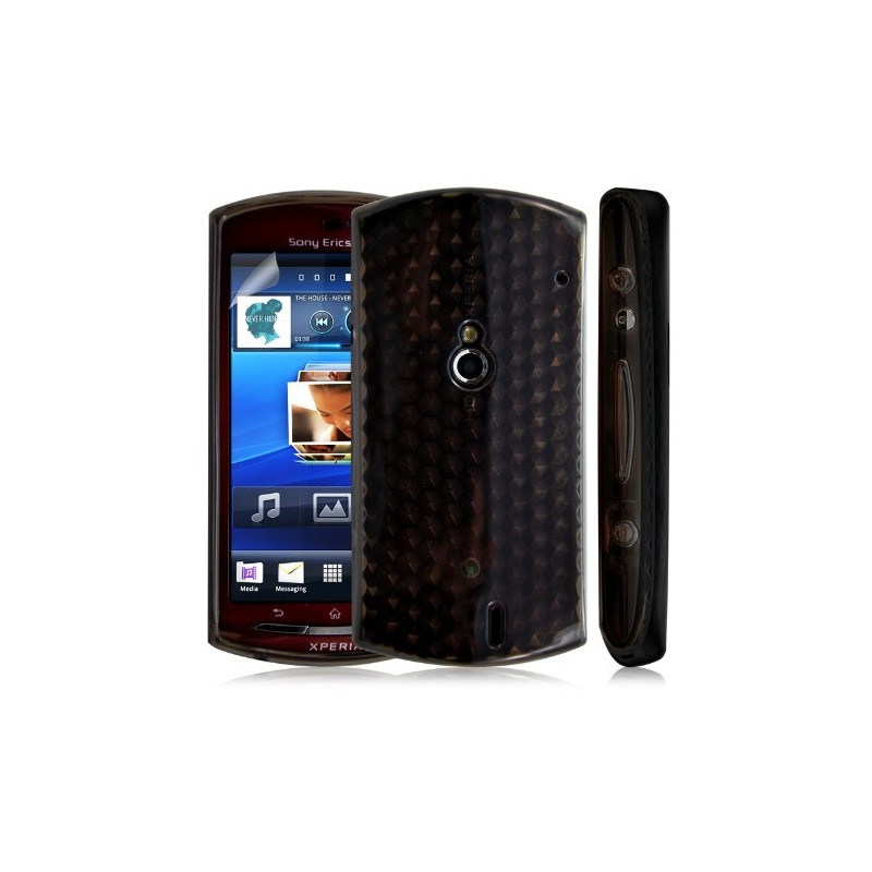 housse étui coque en gel transparent pour Sony Ericsson Xperia kyno couleur noir + Film de protection