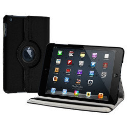 Housse coque étui pour Apple iPad Mini de luxe avec sytème de rotation à 360 degrès couleur noir