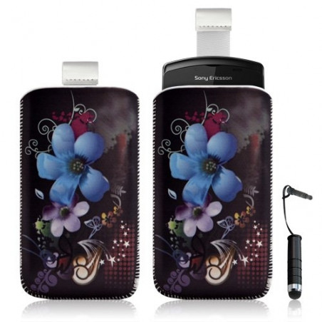 Housse coque étui pochette pour Sony Ericsson Xperia Play avec motif + Stylet mini