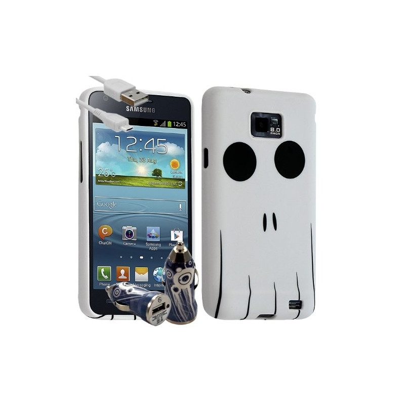 Housse Coque pour Samsung Galaxy S2 Plus Motif KJ15 + Chargeur auto