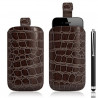 Housse coque étui pochette style croco pour Apple Iphone 4/4S + Stylet