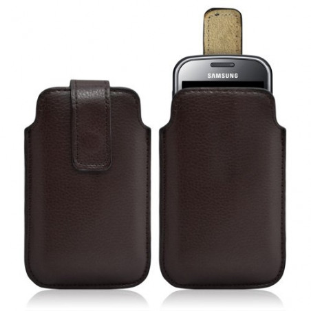 Housse coque étui pochette marron pour Samsung Chat 335 S3350