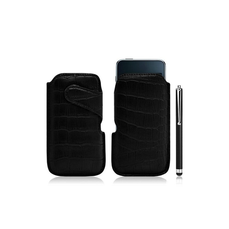 Housse coque étui pochette style croco pour Apple Ipod Touch 1G/2G/3G + Stylet